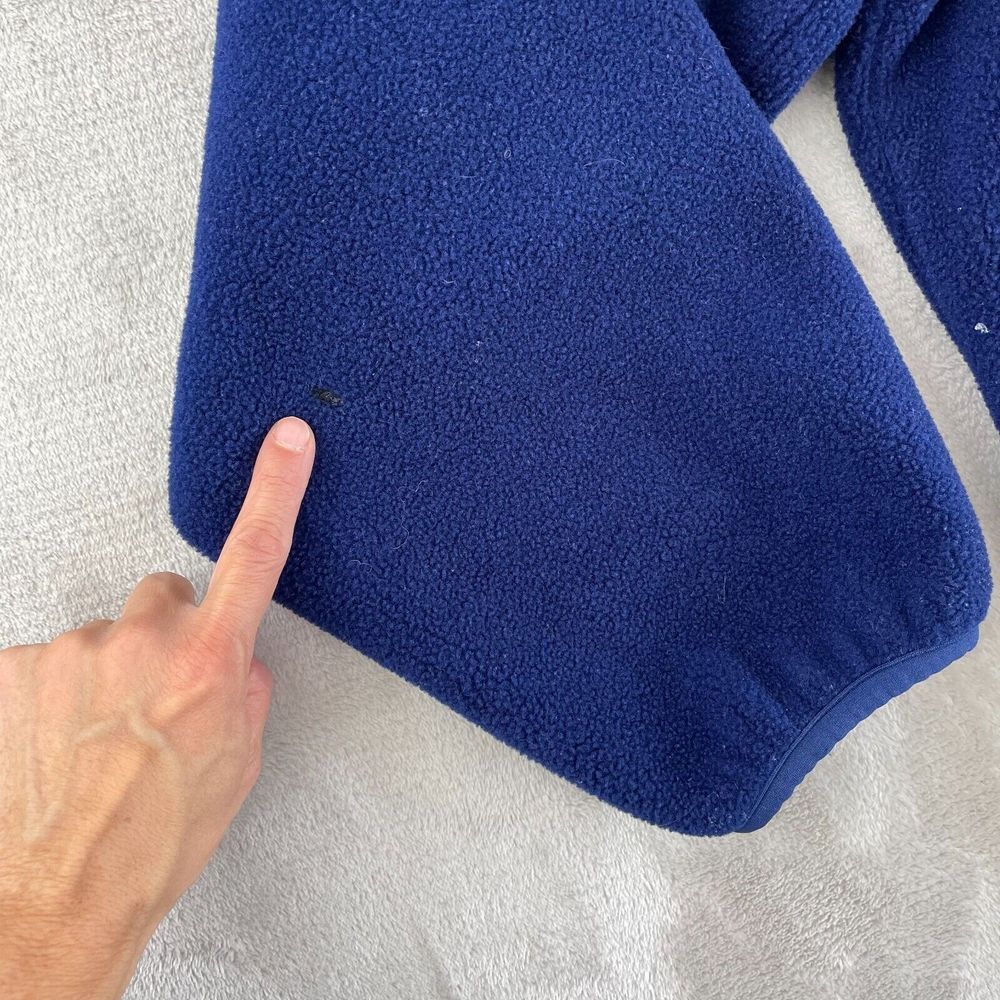 Vintage LL Bean Mountain Deep Pile Fleece Jacket Blue Men XL Full Zip 90's Logo‎ - Picture 7 of 12